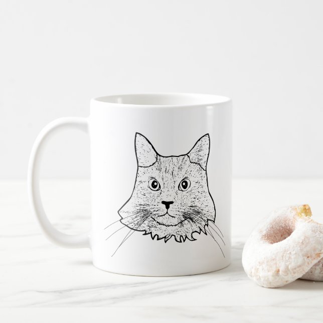 Caneca De Café Maine Coon Cat Personalizado (Com Donut)