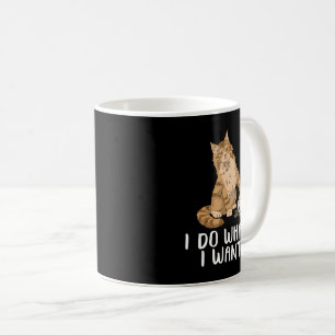 Caneca De Café Maine Coon Cat Presente Eu Faço O Que Quero Maine
