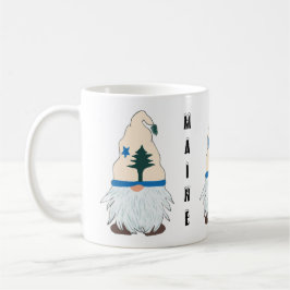 Caneca De Café Maine Gnome com um Chapéu de Bandeira do Maine - B