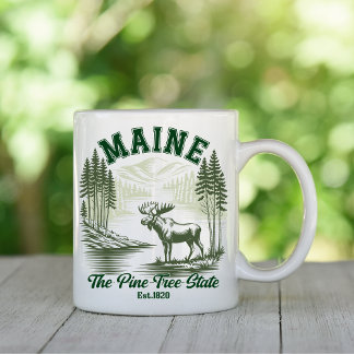 Caneca De Café Maine Wilderness Scenic Forest Design