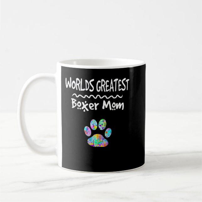 Caneca De Café Maior Cachorro Mamãe Mãe Pintura (Esquerda)