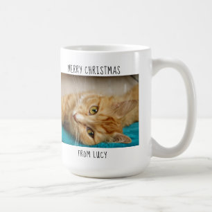 Caneca De Café Maior Pai de Gatos do Mundo - Foto de Natal