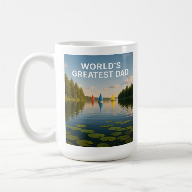 Caneca De Café Maior Pai do Mundo - Edição de Serenidade em velei (Esquerda)