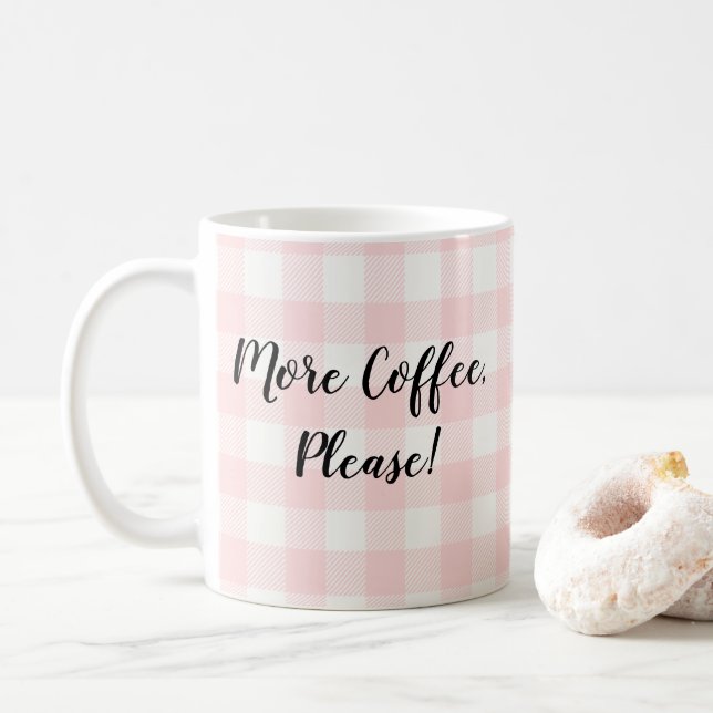 Caneca De Café Mais Café Por Favor Buffalo Cheque Coffee Mug (Com Donut)