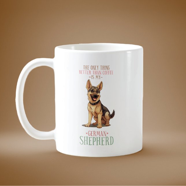Caneca De Café Mais Engraçado que German shepherd de café (Criador carregado)