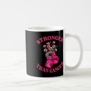 Caneca De Café Mais Forte Do Que O Cancer Boxing Luvas Fita Rosa