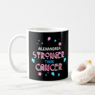Caneca De Café Mais Forte que o Cancer   Co Personalizado do Sobr