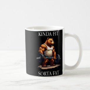 Caneca De Café Mais ou Menos em Forma Meio Gordo - Urso Engraçado