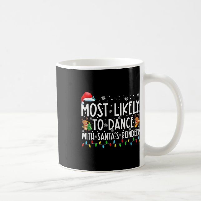 Caneca De Café Mais propensa a dançar com a família de renas de P (Direita)