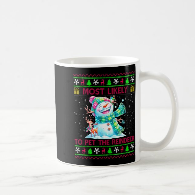 Caneca De Café Mais Propenso a Acariciar a Família de Rena Combin (Direita)