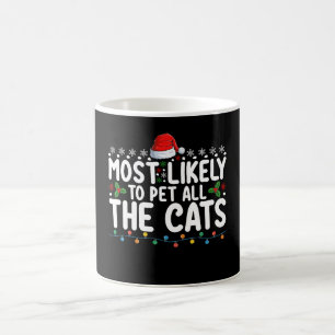 Caneca De Café Mais Propenso a Acariciar Todos os Gatos Natal Fam