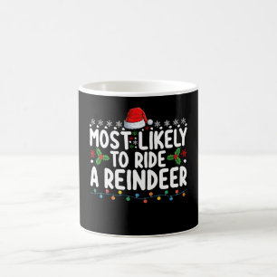 Caneca De Café Mais Propenso a Andar de Rena Papai Noel Natal