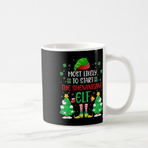 Caneca De Café Mais Propenso a Iniciar as Travessuras Elf Natal