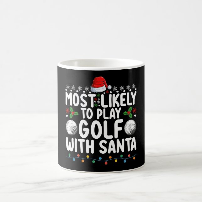 Caneca De Café Mais Propenso a Jogar Golfe com o Papai Noel Natal (Centro)