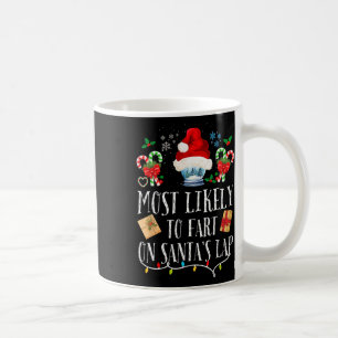 Caneca De Café Mais Provável de Peidar no Colo de Papai Noel Dive