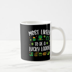 Caneca De Café Mais Provável de Ser um Rapaz Sortudo Divertido St
