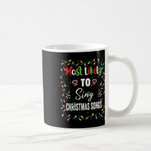 Caneca De Café Mais Provável Para Cantar O Jogo Da Família De Mús