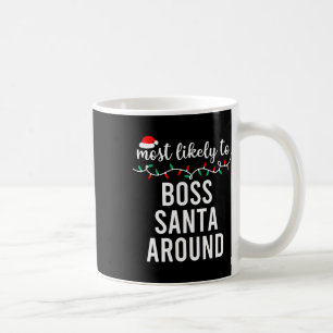 Caneca De Café Mais Provável Para O Pijama Familiar Fora De Natal