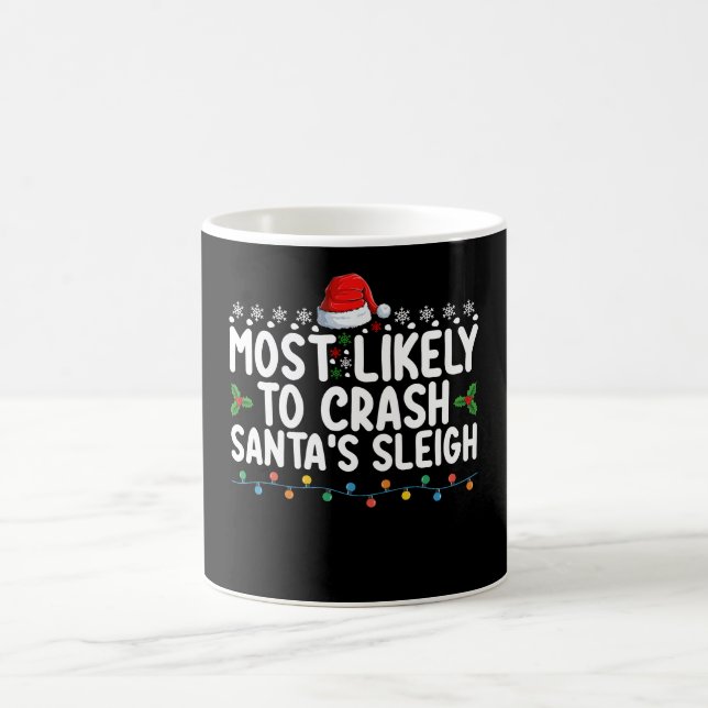 Caneca De Café Mais Provável Para Travar Papais noeis Sleigh Chri (Centro)