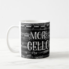 Caneca De Café Mais Quadro Cello - Música Branca Preta