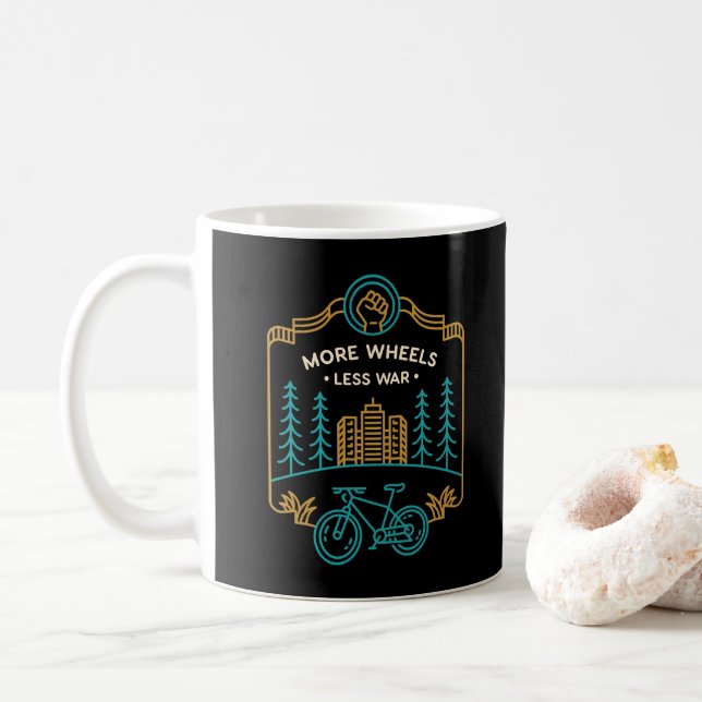 Caneca De Café Mais Rodas Menos Guerra 1 (Com Donut)