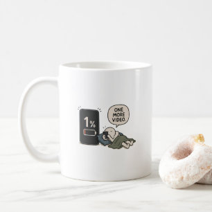 Caneca De Café Mais um Vídeo – Meme Divertido de Bateria de Celul