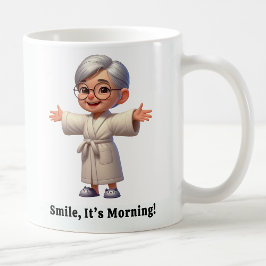 Caneca De Café Mais velho alegre Cidadão em um Robe Cozy