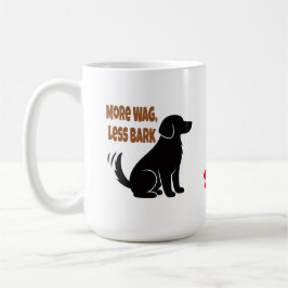 Caneca De Café Mais Wag, Menos Latido - Silhueta de Cachorro com