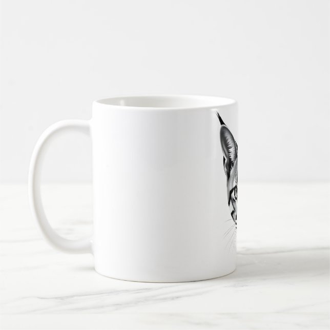 Caneca De Café Majestade Caracal - Tee Design Realista (Esquerda)