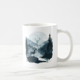 Caneca De Café Majestic Deer in Forest Landscape