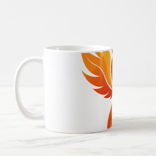 Caneca De Café Majestic Fire Phoenix Rising Mythological Bird Art (Esquerda)