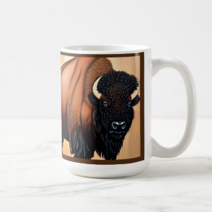 Caneca De Café Majestosa Prairie Bison - Selvagem E Livre