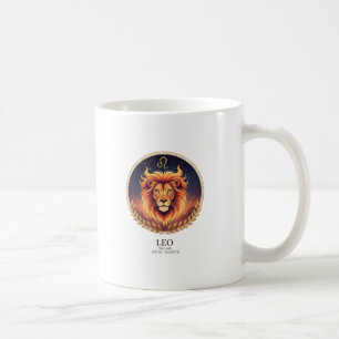 Caneca De Café Majestoso Leão Leão Zodíaco Ilustração em Ouro Caf