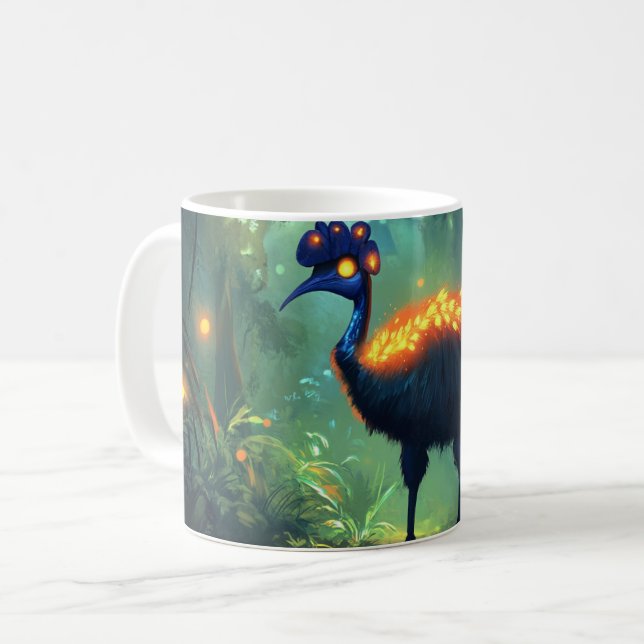 Caneca De Café Majestoso pássaro casuar (Frente Esquerda)