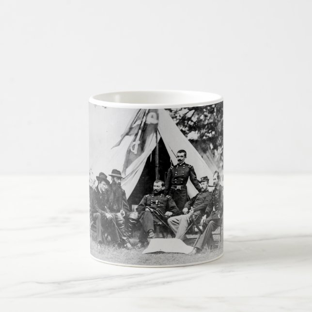 Caneca De Café Major. Gerador Philip Sheridan e seus generais (Centro)