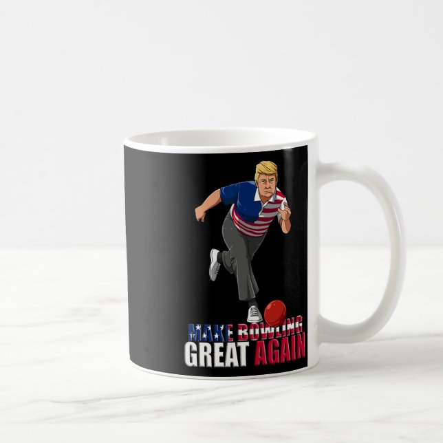Caneca De Café Make Bowling Great Again - Funny Trump Bowling Gif (Direita)