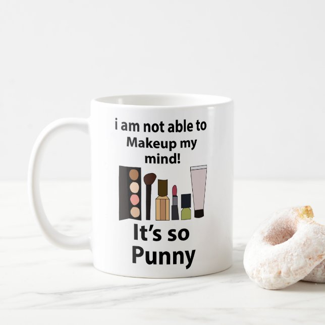 Caneca De Café Makeup Engraçado (Com Donut)