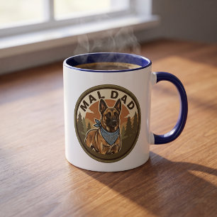 Caneca de Café Mal Dad Belgian Malinois Dad Maliga