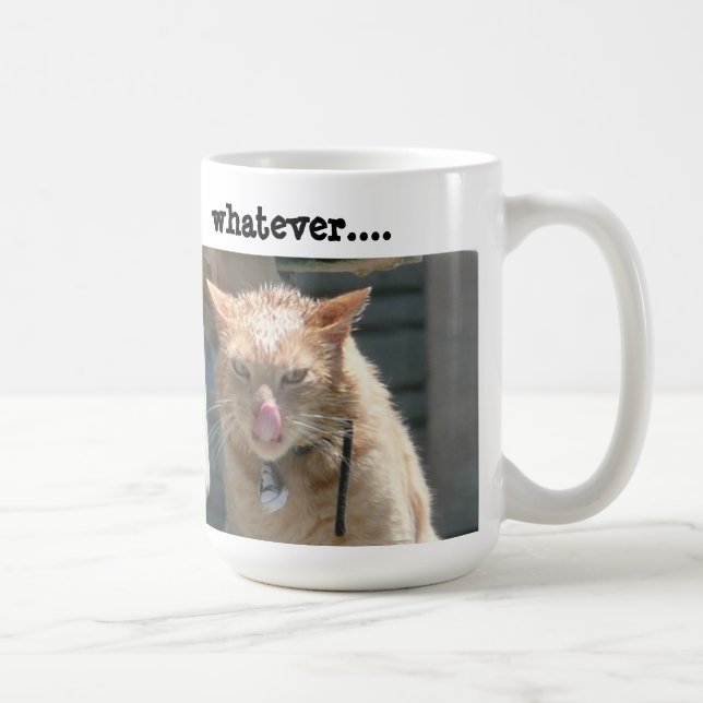 Caneca de café mal-humorada do gato, o que quer (Direita)