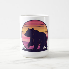 Caneca De Café Mal Mal Acordado – Design de Urso Retro Divertido