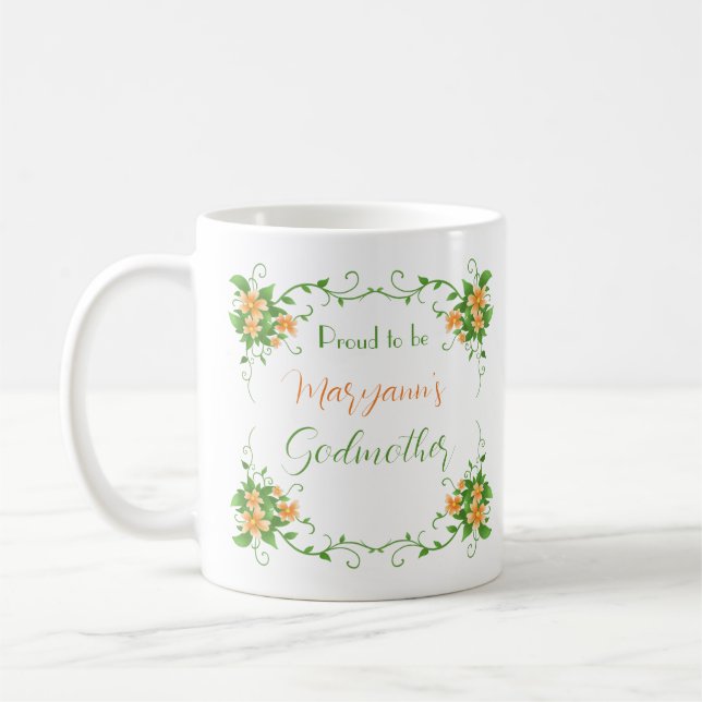Caneca De Café Maldita Madrasta Elegante Floral Personalizada Mug (Esquerda)
