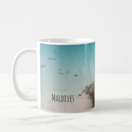 Caneca De Café Maldivas White Sand Lagoon Coral Fish Souvenir