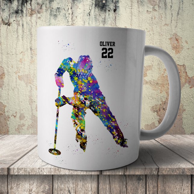 Caneca De Café Male Ringette Player (Criador carregado)