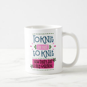 Caneca De Café Malha Frase Engraçada Para Tricotar ou Não Tricota