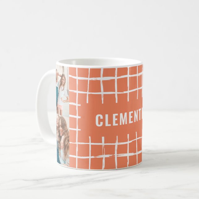 Caneca De Café Malha laranja 4 Fotografia mínima moderna (Frente Esquerda)
