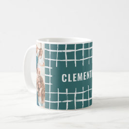 Caneca De Café Malha teal 4 Foto moderna e mínima simples
