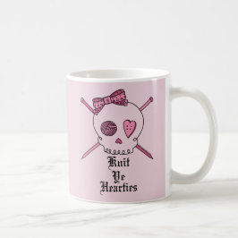 Caneca De Café Malha YE Hearties (fundo cor-de-rosa)