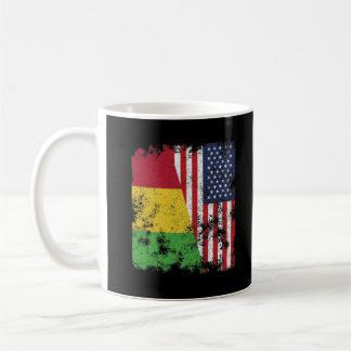 Caneca De Café Mali EUA Flag - Half American