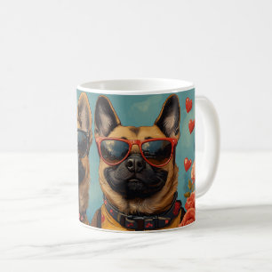 Caneca De Café Malinoi Belga Com Dia de os namorados De Rosas Car