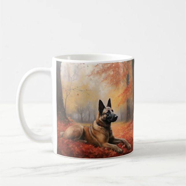 Caneca De Café Malinoi belga no outono deixa cair inspiração (Esquerda)